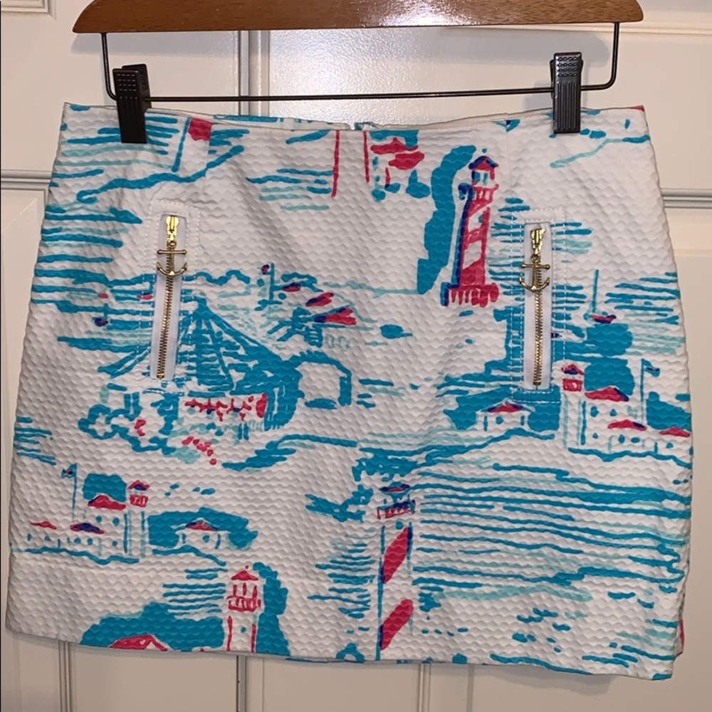 Lilly Pulitzer Skirt with Double Anchor Zippers